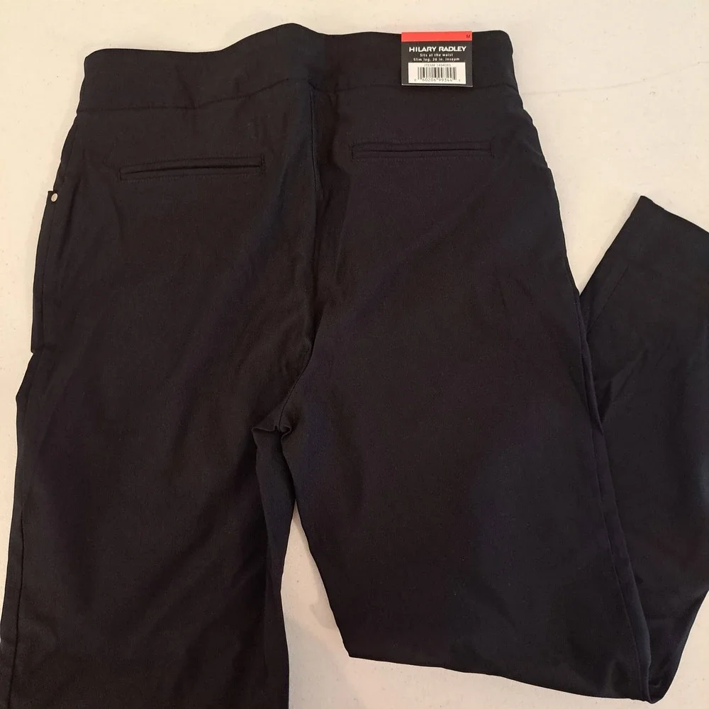 Hilary Radley Womens Pants M Black NWT Tummy Control Slim Leg 1735-238